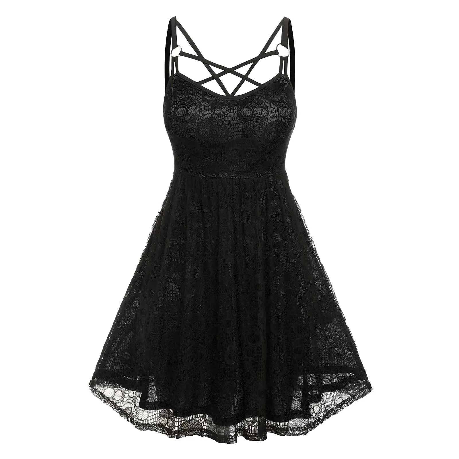 Women's Vintage Skull Art Print Dress