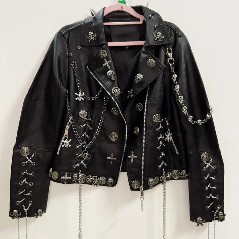 Women's Vintage Punk Rock Leather Jacket