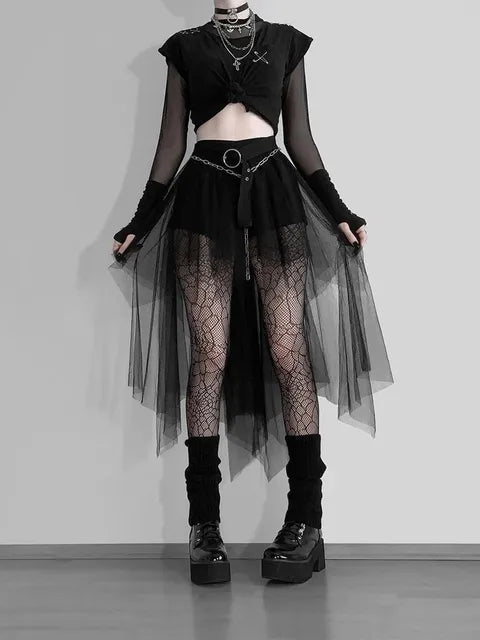 Gothic Mesh Skirt – The End Cult