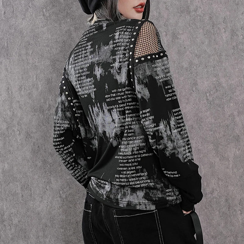 Women's Gothic Mesh Top Black The End Cult
