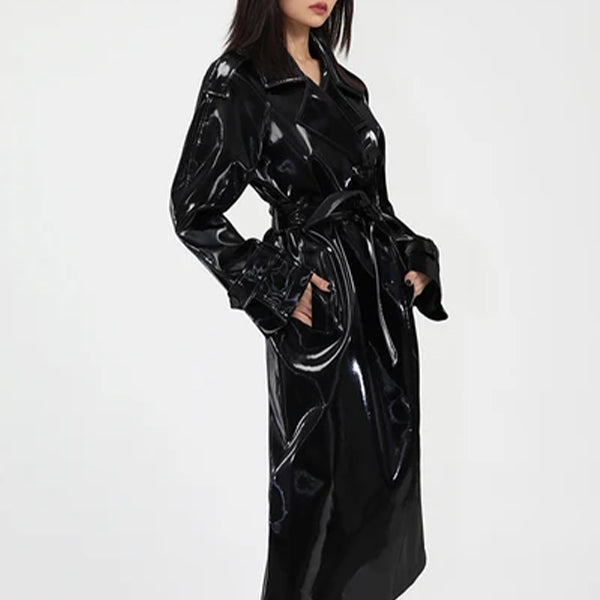 Women's Leather Trench Coat