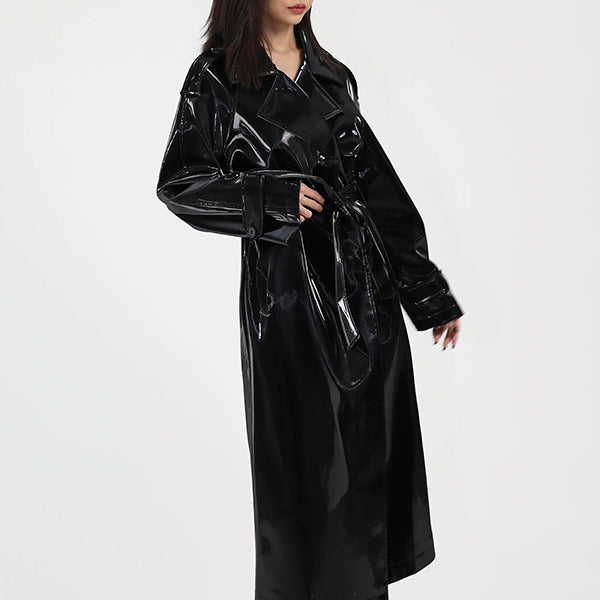 Women's Leather Trench Coat