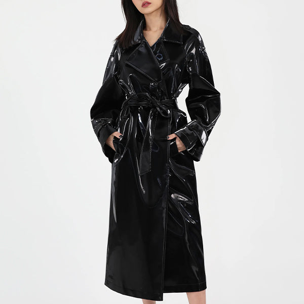 Women's Leather Trench Coat