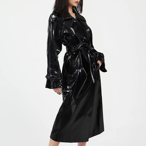 Women's Leather Trench Coat