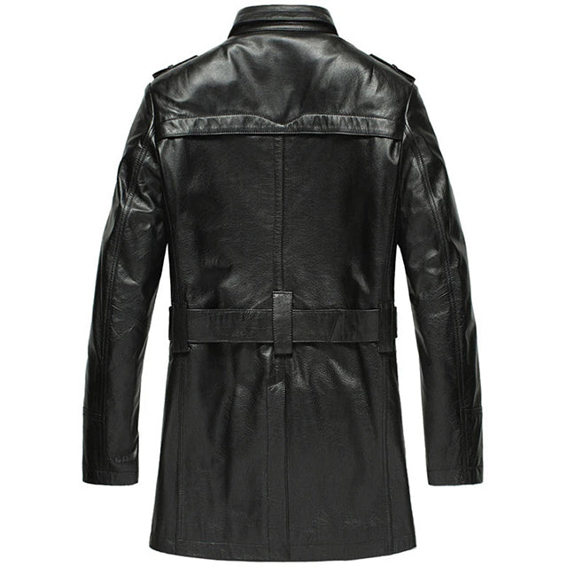 Men's Leather Trench Coat