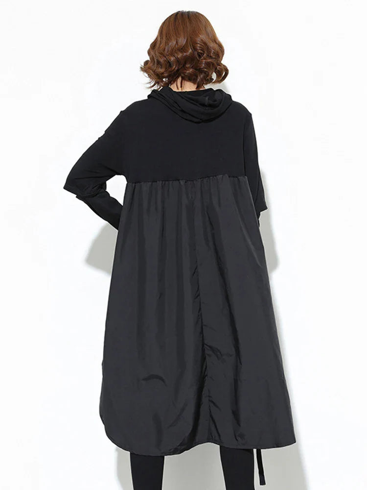 Women's Long Hooded Dress Black