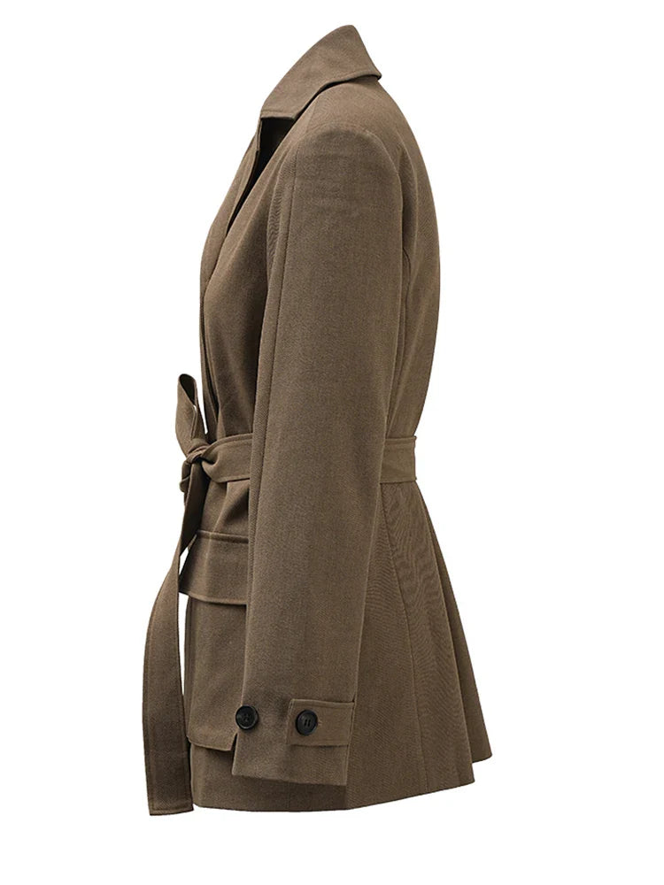 Women's Belted Coat Beige