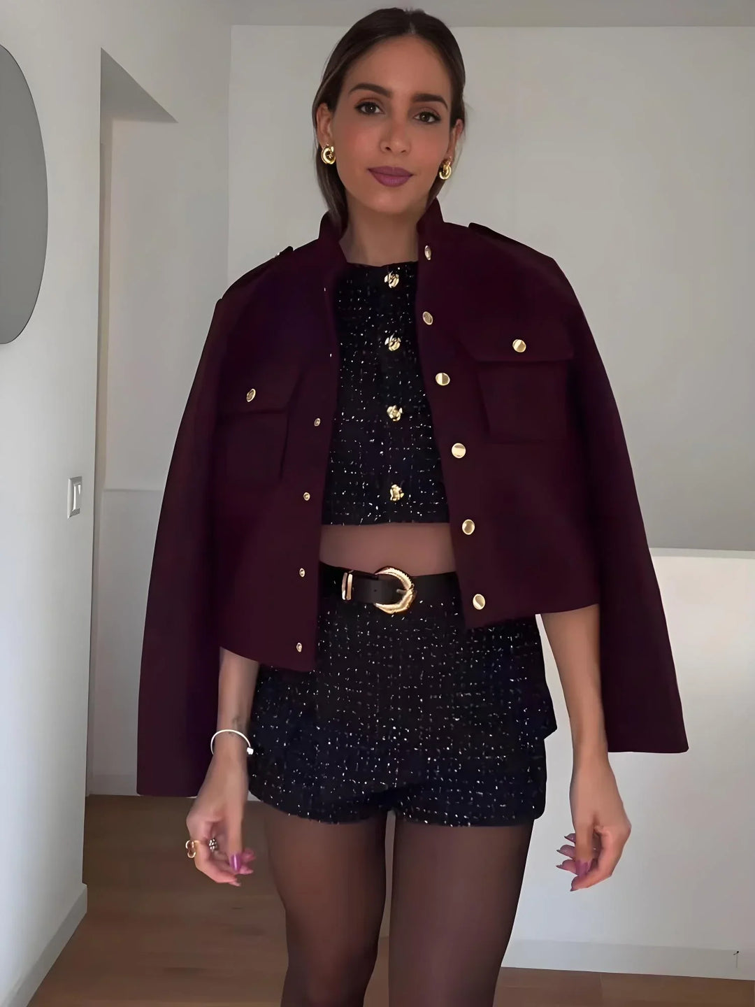 Women's Vintage Classic Jacket Burgundy
