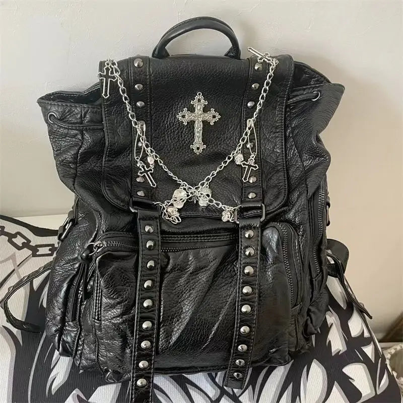 Gothic Leather Back Pack