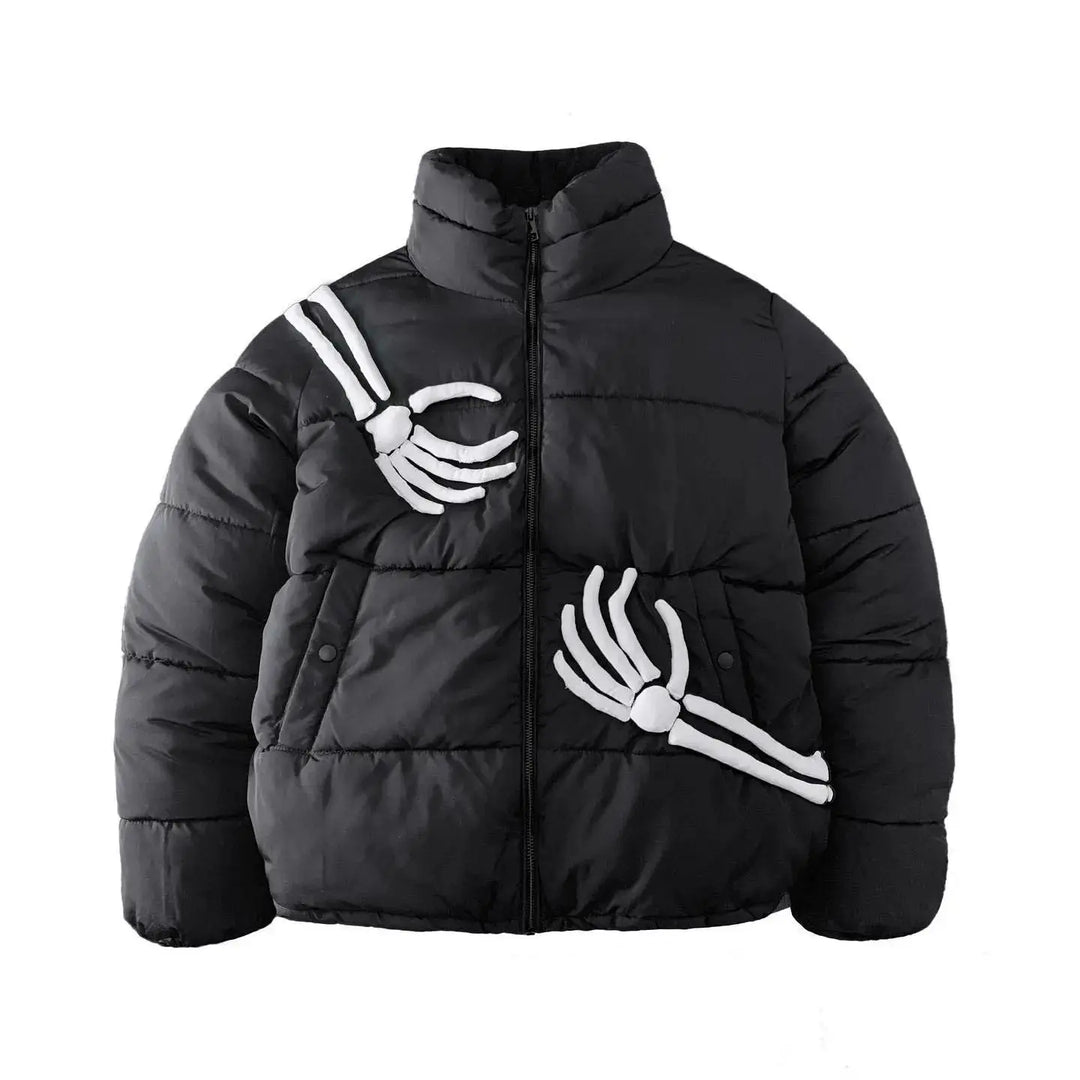 Men's Skeleton Puffer Jacket Black