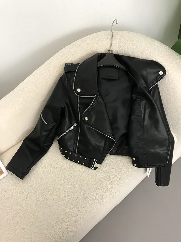 Women's Short Leather Jacket