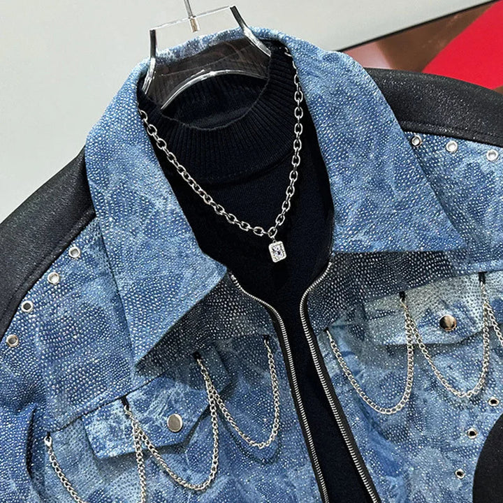 Men's Trendy Denim Jacket Blue