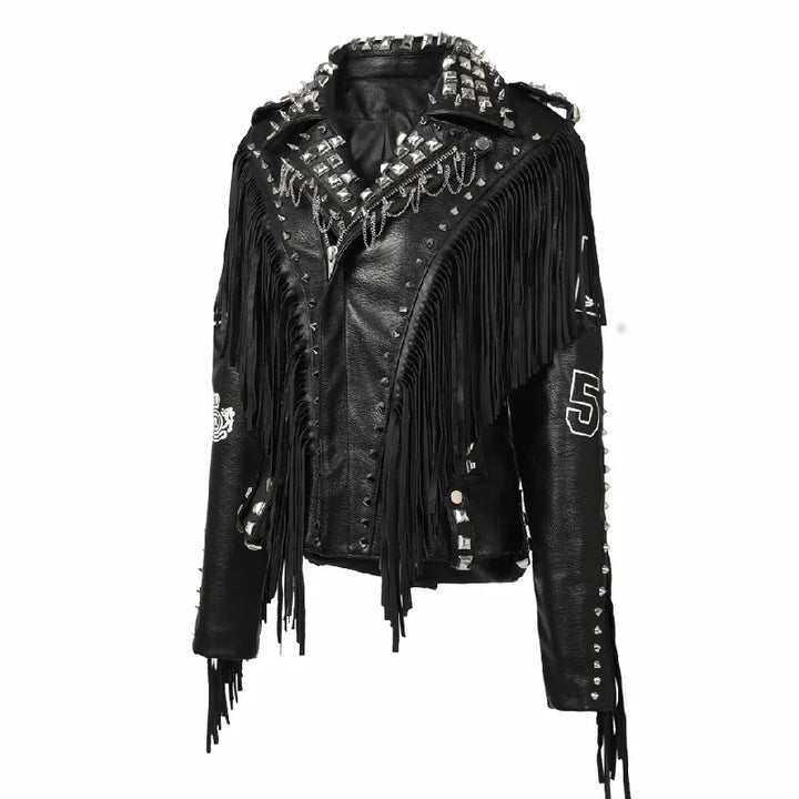 Women's Rivets Leather Jacket