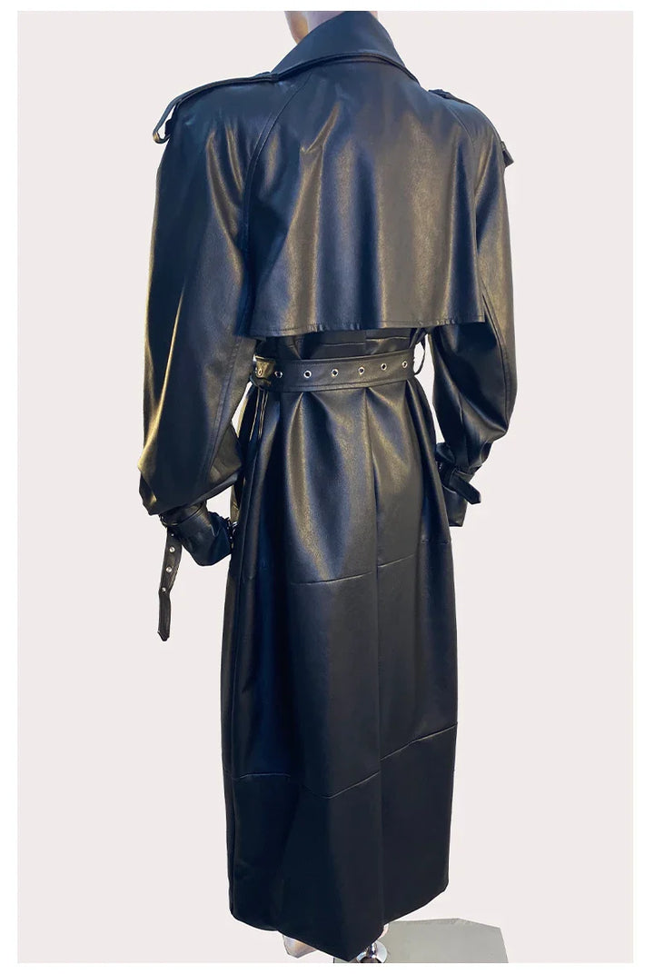 Women's Leather Trench Coat