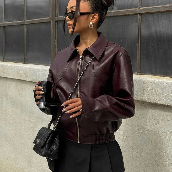 Women's Leather Bomber