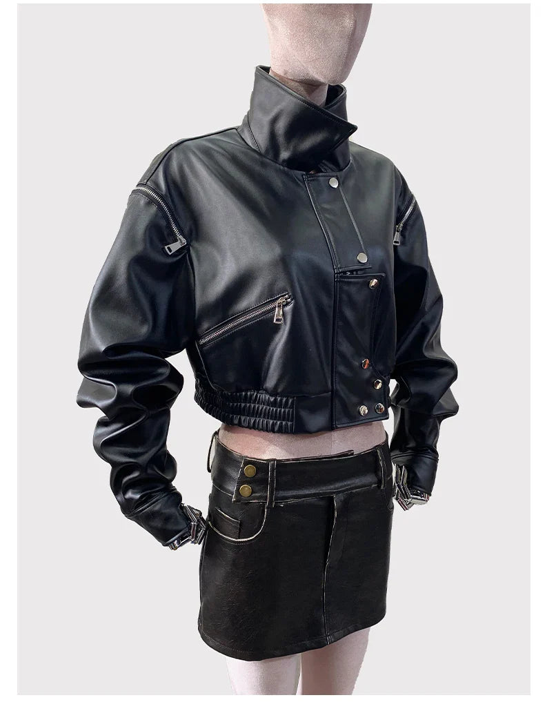 Women's Short Leather Jacket