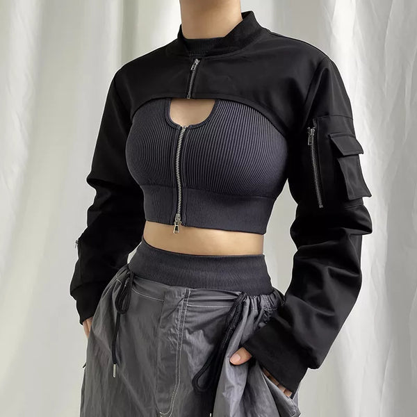 melt the lady ❤︎ arm slit cropped jacket Women's Cropped Jacket – The End Cult