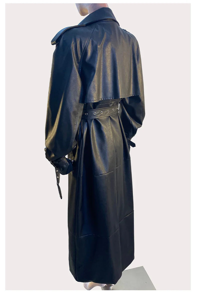 Women's Leather Trench Coat