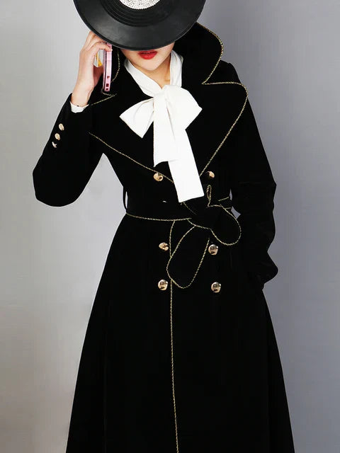 Women's Velvet Trench Coat