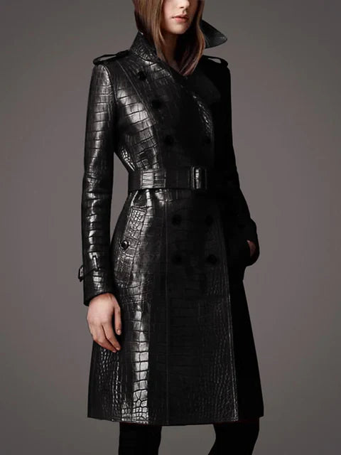 Women's Crocodile Trench Coat