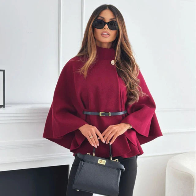 Women's Elegant Cape Jacket Black