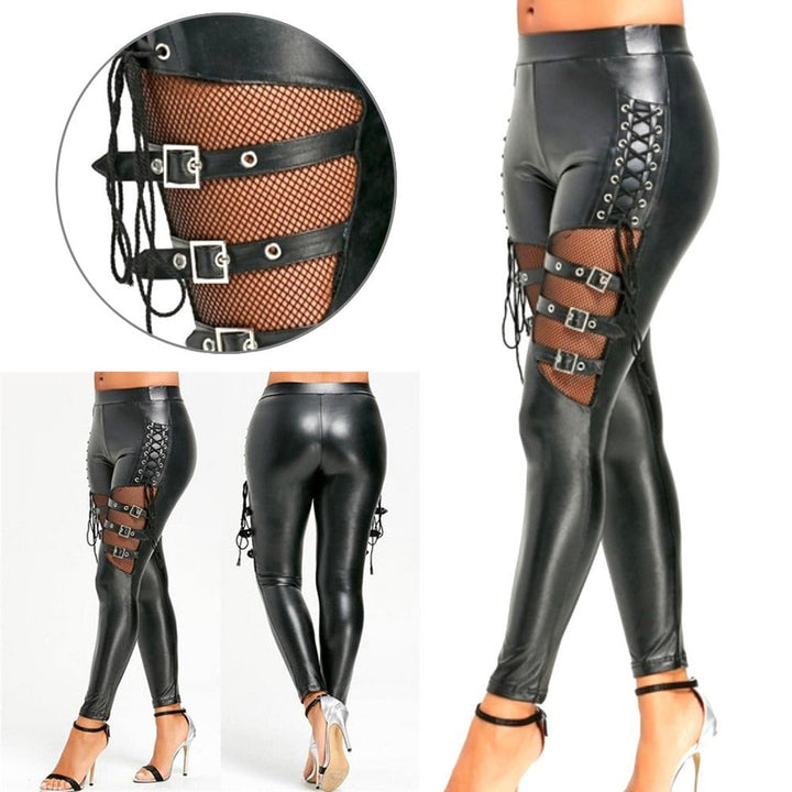 Gothic Buckle Lace-Up Pants